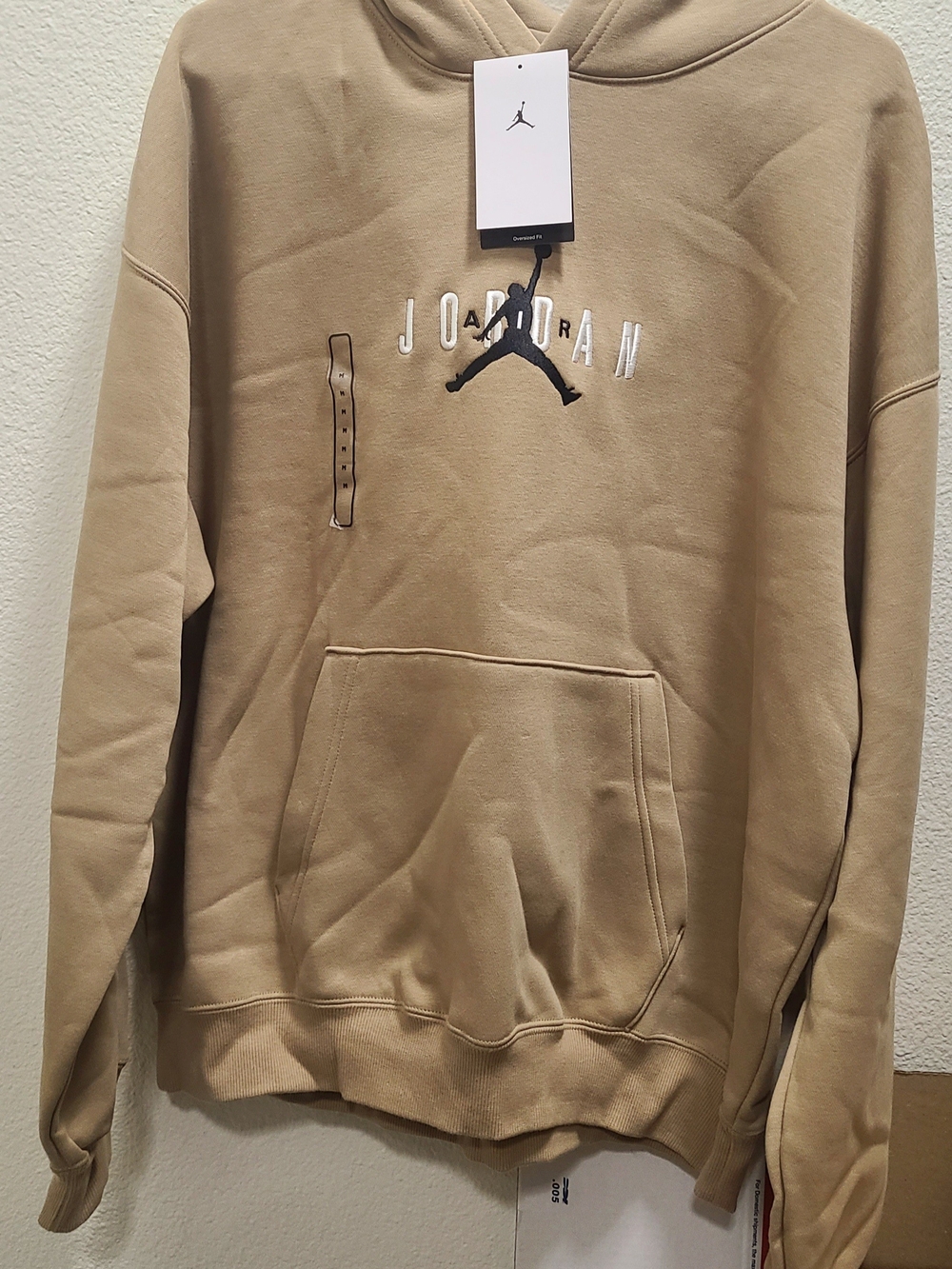 Jordan Men’s Pullover Hoodie in Tan with Black Jumpman